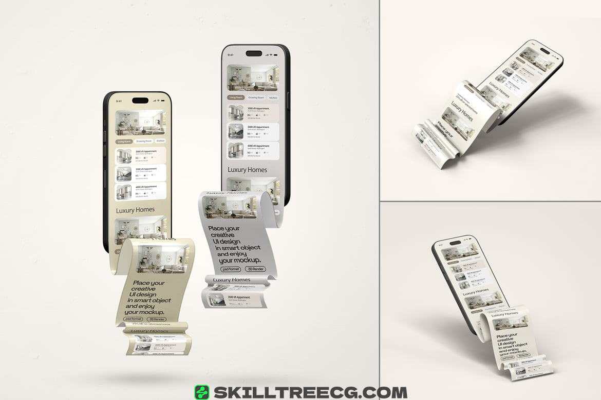 Long Scroll Extended Screen Smartphone Mockup Set（938305）-技能树